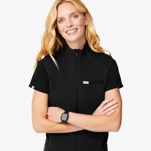 Figs On Shift Fleece Vest, Black, (M)